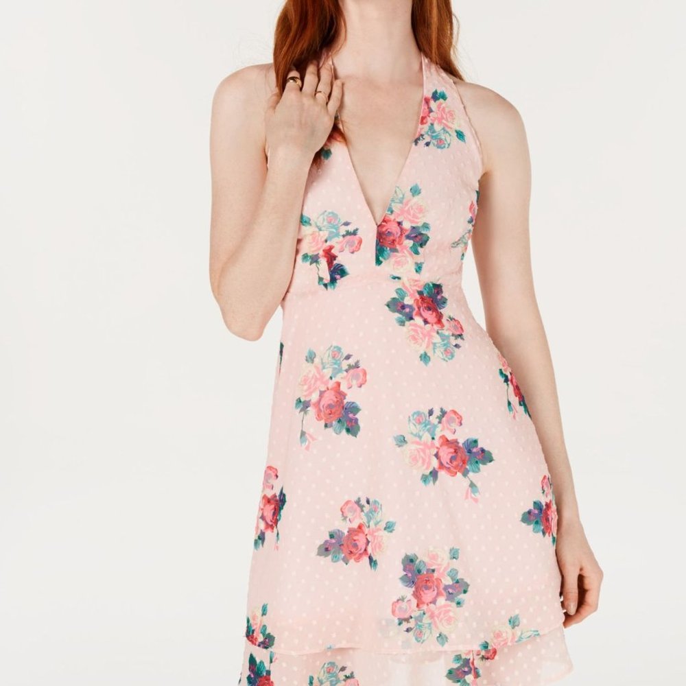 NWT 19 Cooper Textured Layered Hem A-Line Dress ~ Size L - Picture 3 of 7